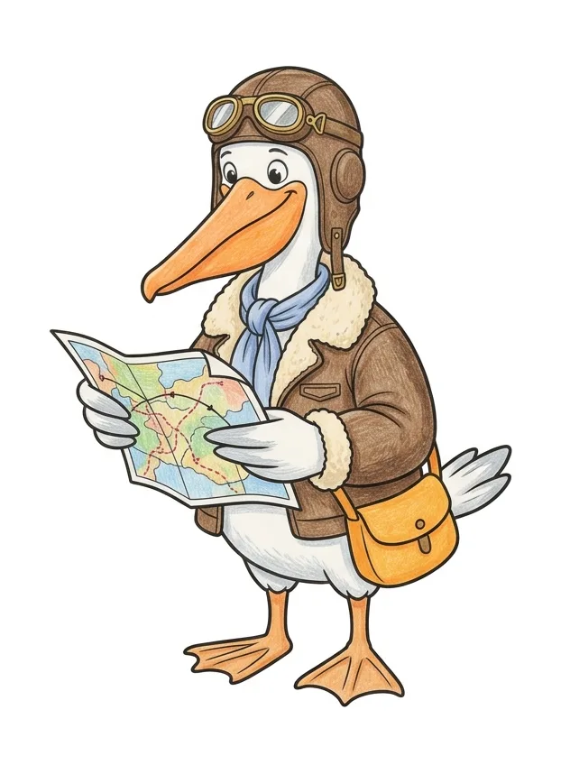 Modelo en color de pelícano piloto para colorear, Percy