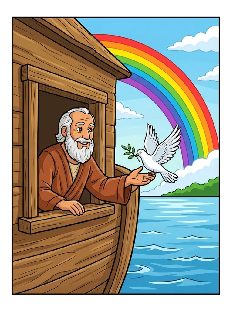 Color reference of Noah and the Olive Branch Dove