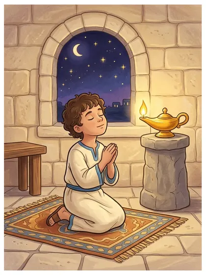 Color reference of Child Samuel's Temple Prayer