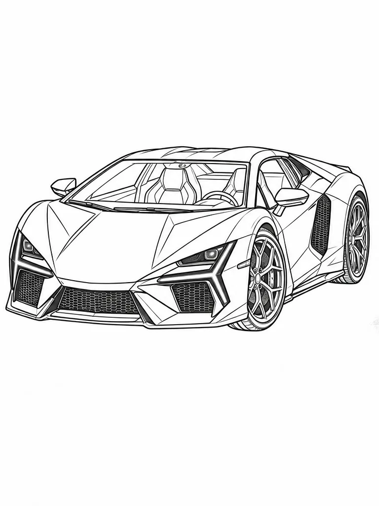 람보르기니 레부엘토 흑백 자동차 색칠공부 선화