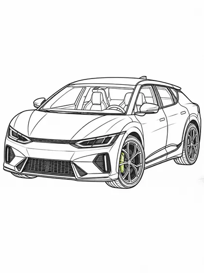 기아 EV6 GT 흑백 자동차 색칠공부 선화