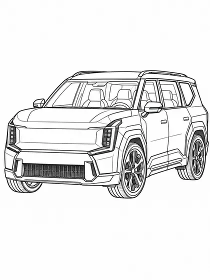기아 EV9 GT 흑백 자동차 색칠공부 선화