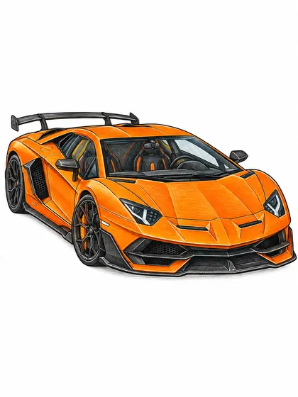 ランボルギーニ アヴェンタドール SVJのぬりえのカラーのお手本