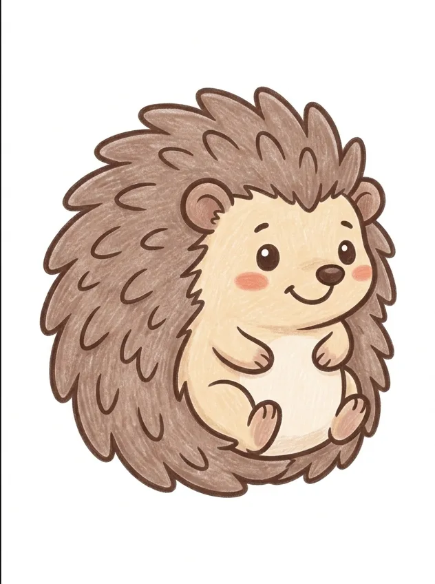 Clean Hedgehog as colored reference png on pure white background