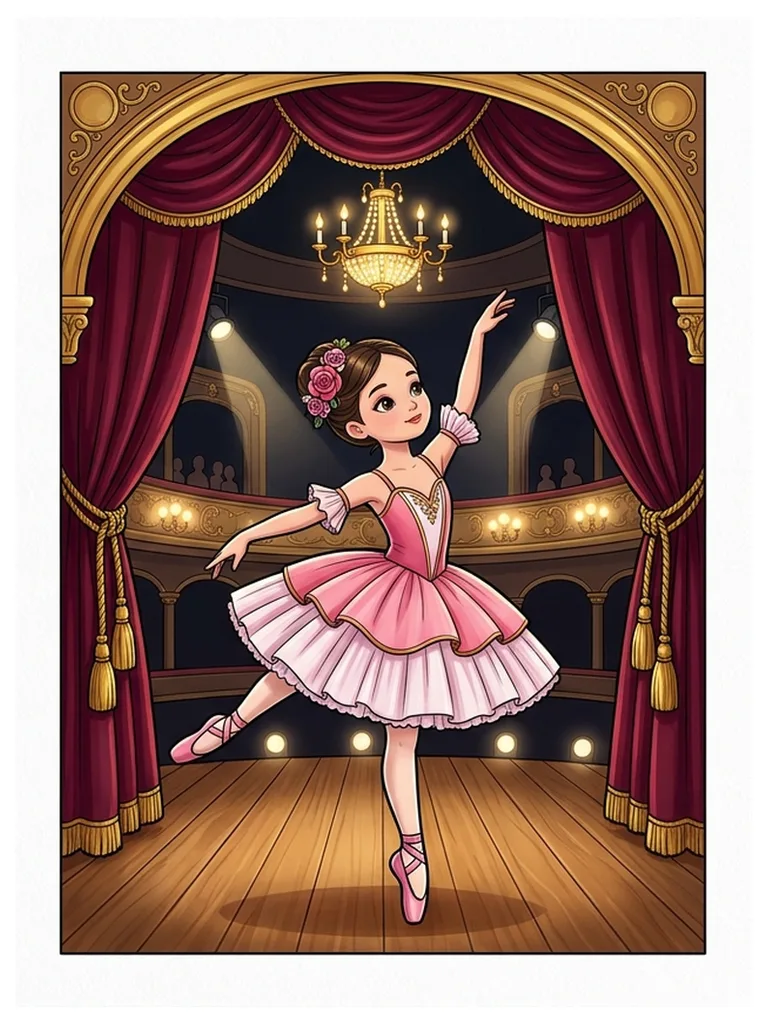 Color reference of Jian the Ballerina in rose pink, swan white, golden accents, velvet wine red on a white background