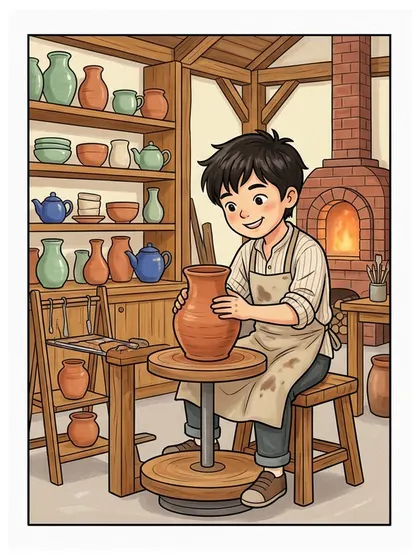테라코타 클레이, 청자 세라돈 그린, 린넨 베이지, 웜 오크 우드 배색으로 칠한 도예가 현우 컬러 참고본