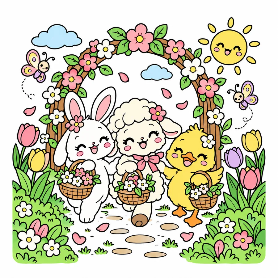 Color reference of Animal Friends Spring Flower Festival