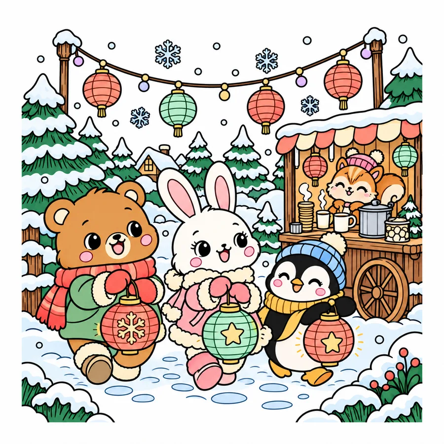Color reference of Animal Friends Winter Light Festival