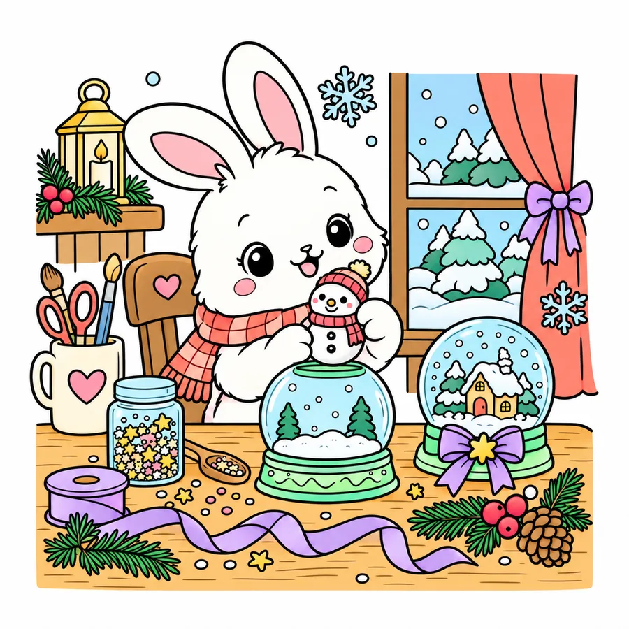 토끼 스노글로브 공방 컬러 참고본