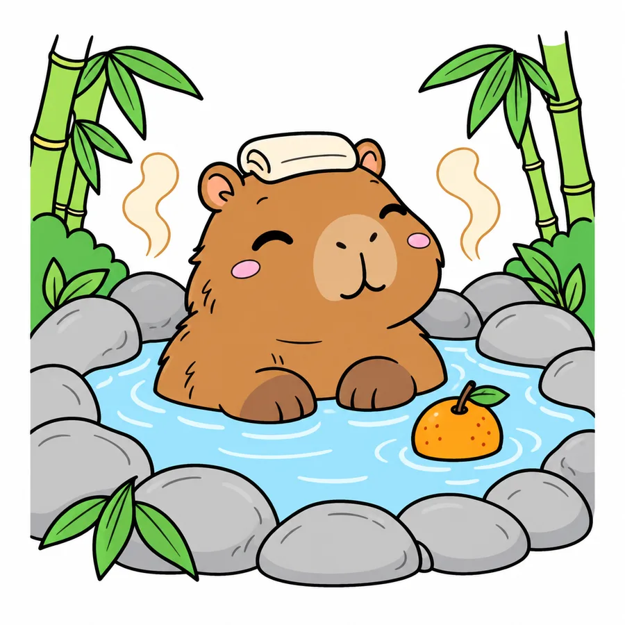 카피바라 온천 컬러 참고본