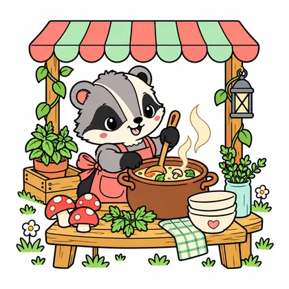 오소리 버섯수프 주방 컬러 참고본