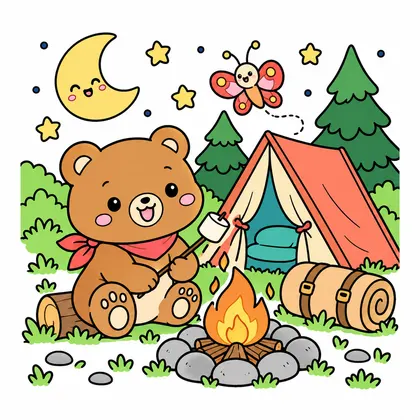 별빛 아래 곰 캠핑 컬러 참고본