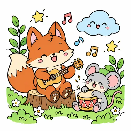 Color reference of Fox and Mouse Music Band