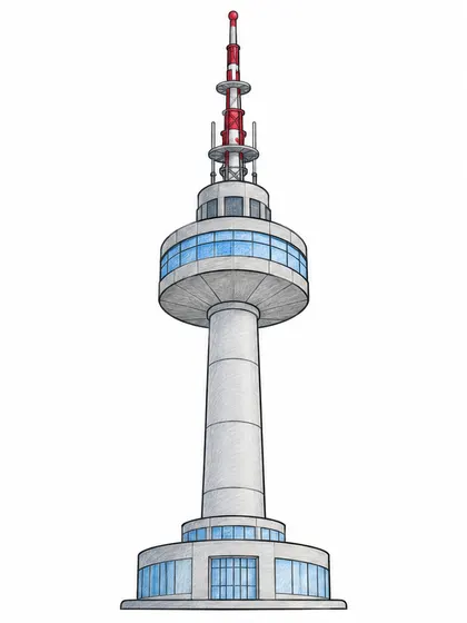 Color reference of N Seoul Tower, South Korea on a white background