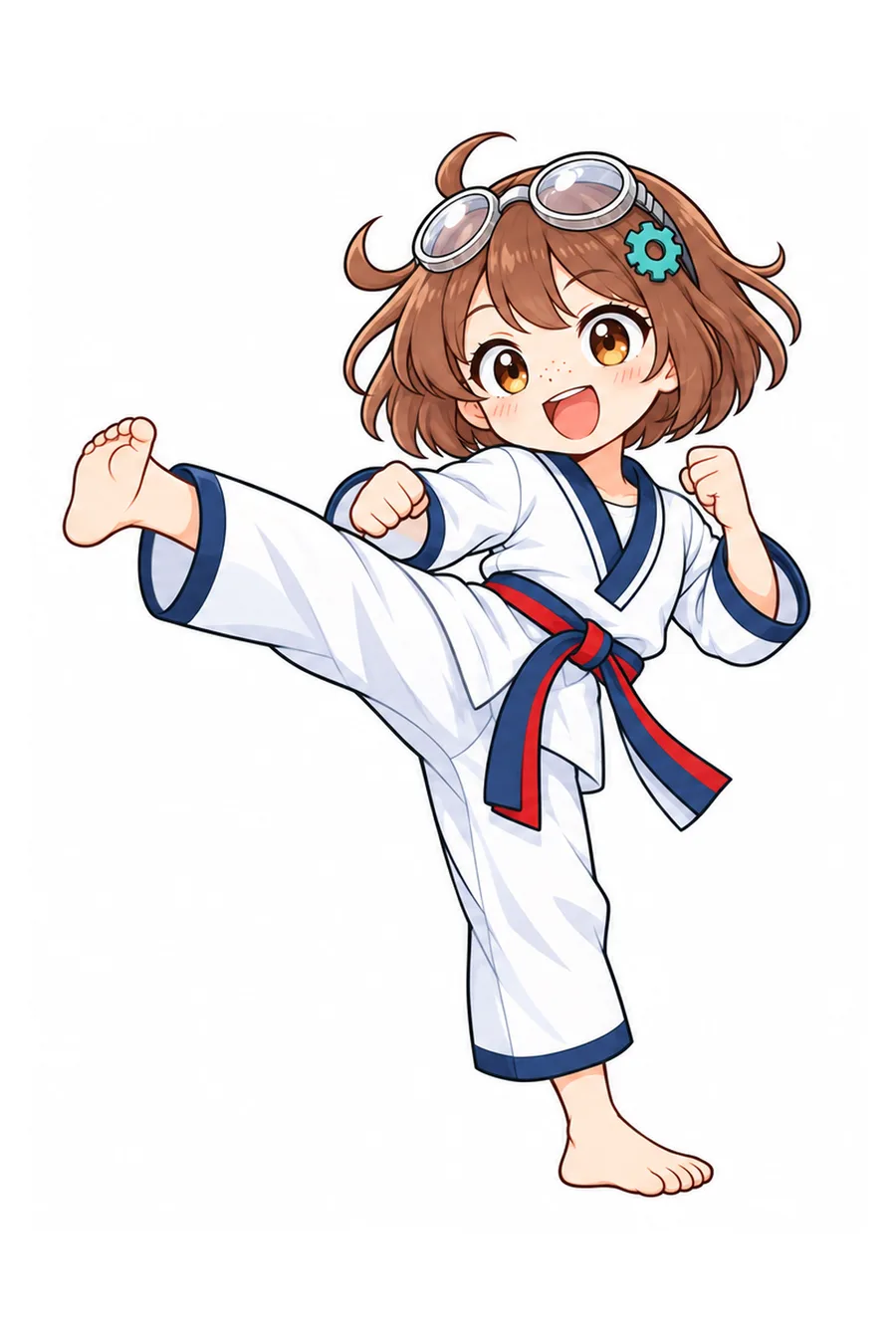 Modelo en color de taekwondo para colorear, Corea del Sur