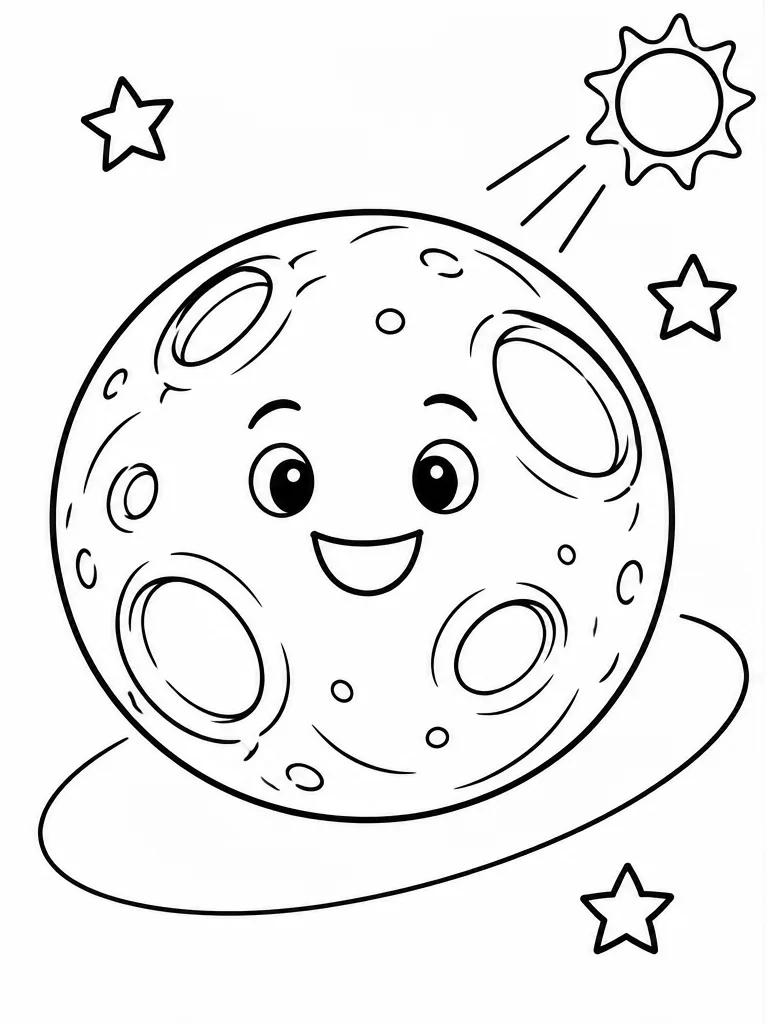 Dibujo en blanco y negro de Mercurio para colorear