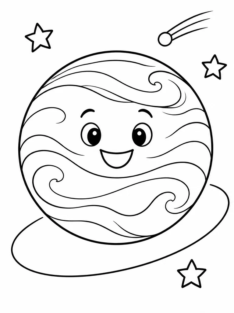 Dibujo en blanco y negro de Venus para colorear