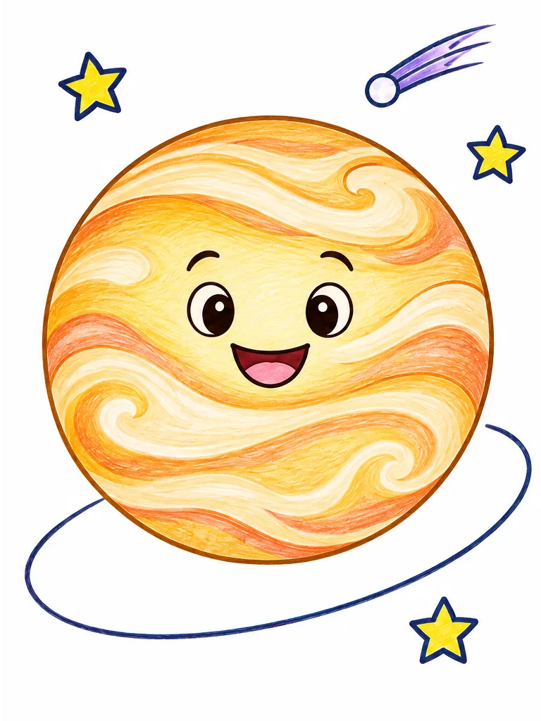 Modelo en color de Venus para colorear