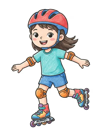 핫핑크, 비비드 시안, 바이올렛, 화이트 배색으로 칠한 인라인 롤러스케이트 하은 컬러 참고본