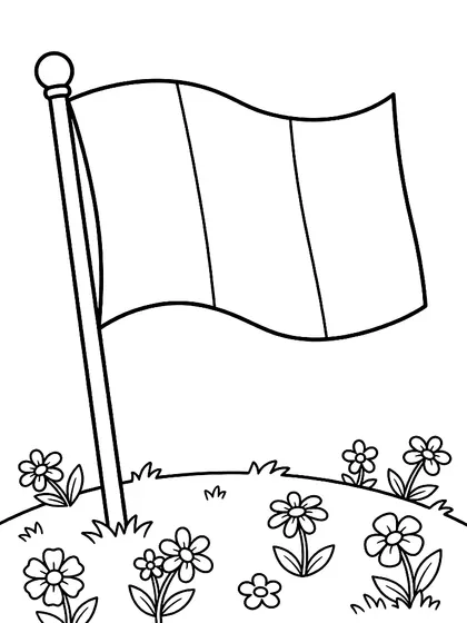 Black-and-white coloring page of the France flag