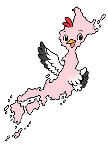 日本のどうぶつ地図のぬりえのカラーのお手本